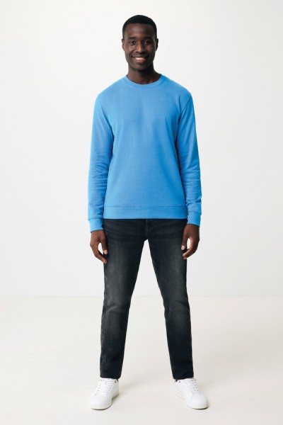 IQONIQ Zion Rundhals-Sweater aus recycelter Baumwolle, tranquil blue XL