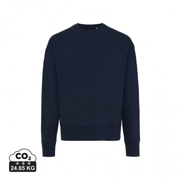 IQONIQ Kruger Relax-Rundhals-Sweater aus recycelt. Baumwolle, navy blau XXL