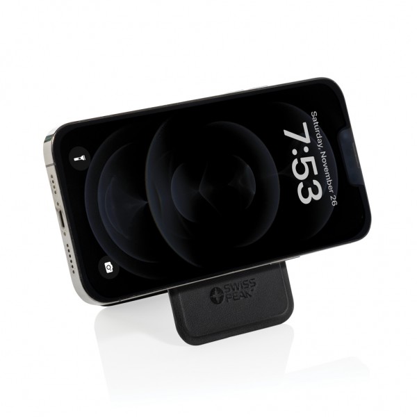 Magstand magnetische Handytasche mit Ständer aus RCS rec. PU, schwarz