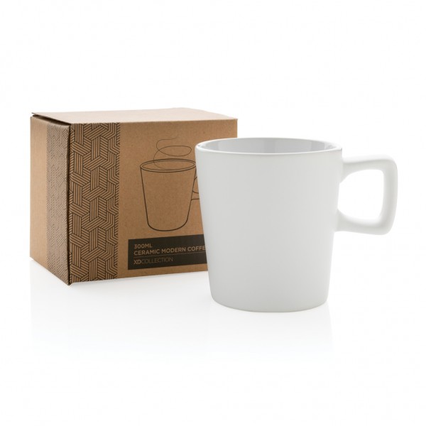 Moderne Keramik Kaffeetasse, 300ml, weiß