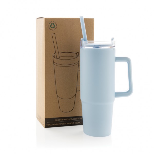 Tana Becher aus RCS recyceltem Kunststoff mit Griff 750ml, hellblau