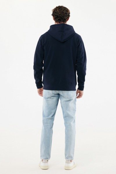 IQONIQ Abisko Zip-Kapuzenpullover aus recycelter Baumwolle, navy blau XL