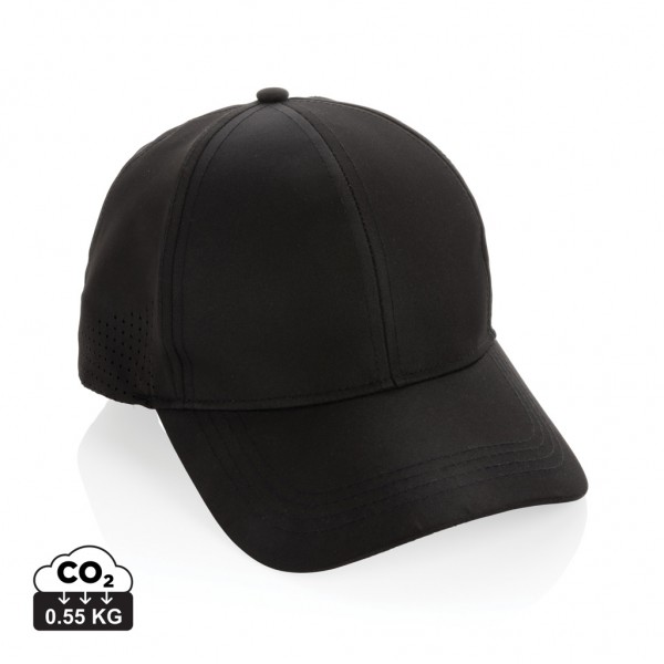 Impact AWARE™ rPET 6-Panel-Sportkappe, schwarz