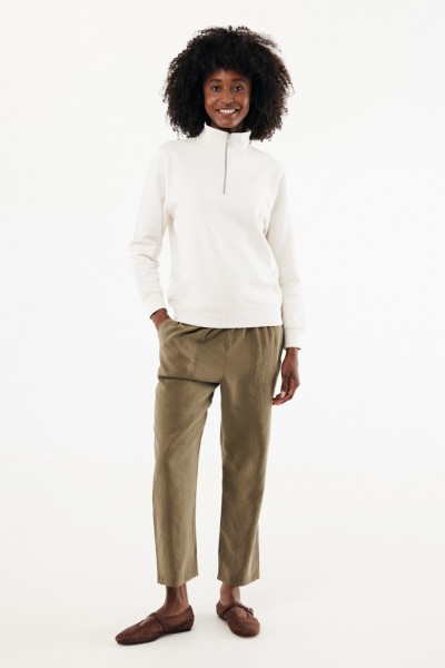IQONIQ Elgon Quarter-Zip-Sweater aus rec. Baumwolle, ivory white XXXL