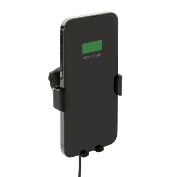 10W Wireless Charging Autohalter aus RCS Plastik, schwarz