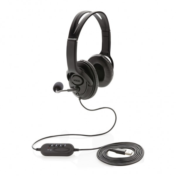Over-Ear Headset mit Kabel, schwarz