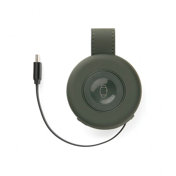 VINGA Baltimore 2-in-1 kabelloser 15W RCS Travel Charger, grün