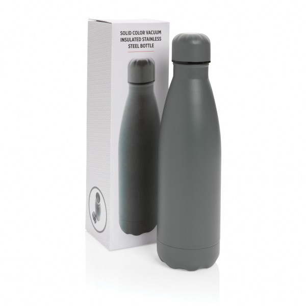 Einfarbige Vakuumisolierte Stainless Steel Flasche, grau