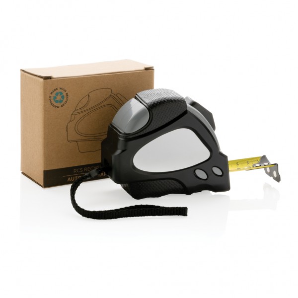Auto-Stop-Maßband aus recyceltem Kunststoff, 8m/25mm, schwarz