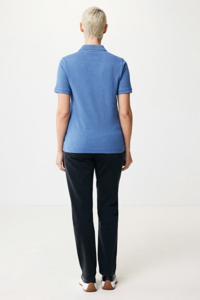 IQONIQ Yosemite Piqué-Poloshirt aus recycelter Baumwolle, heather blue XXS