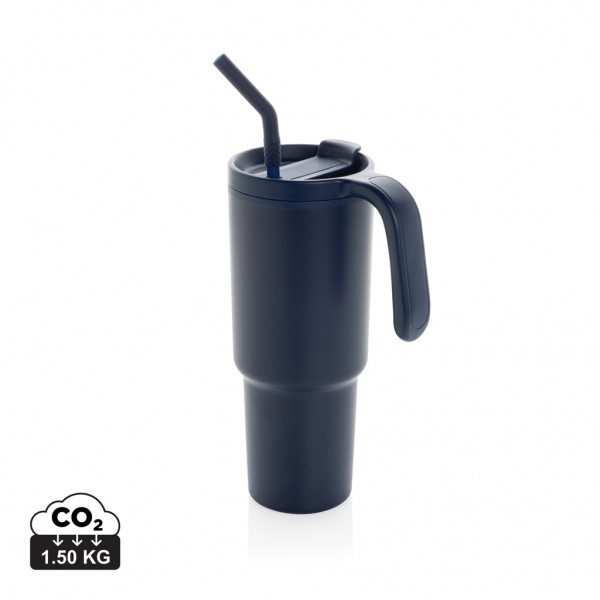 Graphic 360 Becher aus RCS-zertifiziert recyc. Stahl, 900ml, navy blau