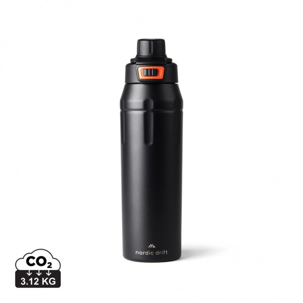 Nordic Drift Trail isolierte verschließbare RCS Sportflasche, schwarz