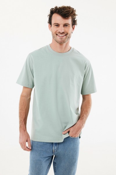 IQONIQ Nikko Heavyweight T-Shirt aus recycelter Baumwolle, Iceberg green M