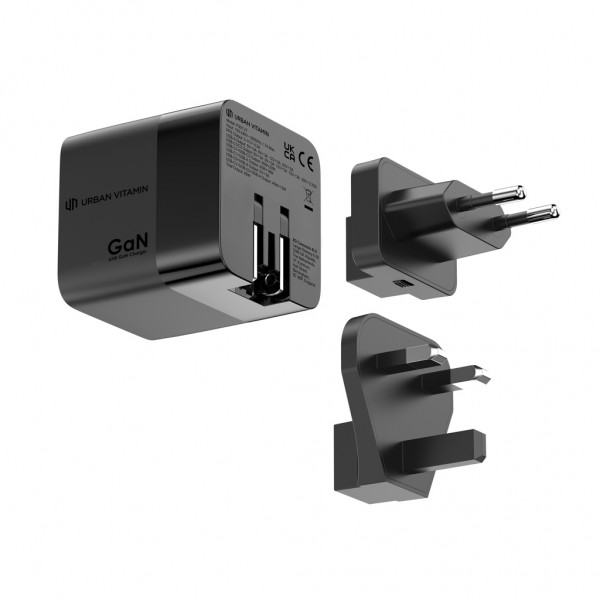 Urban Vitamin Mendocino 65W GaN-Charger mit einziehb. Kabel, schwarz