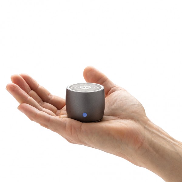 Swiss Peak 3W Basslautsprecher aus RCS recyceltem Aluminium, grau