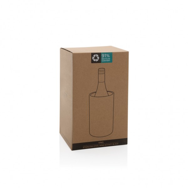 Vino Weinkühler aus RCS-zertifiziert recyc. Stainless-Steel, schwarz