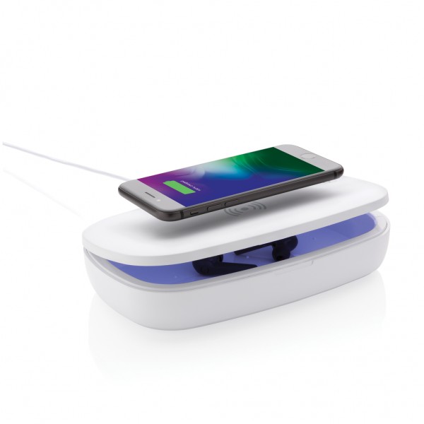UV-C Sterilisations-Box mit 5W Wireless Charger, weiß