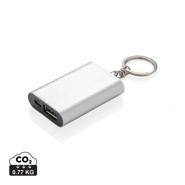 1.000 mAh Schlüsselanhänger Powerbank, silber
