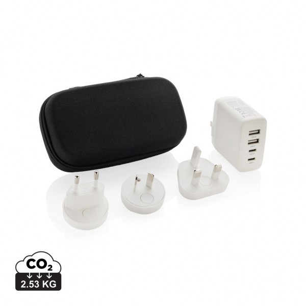 TravelCharge Pro Reiseladegerät mit USB-C aus RCS rec. ABS, weiß