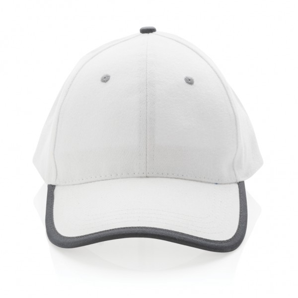 Impact AWARE™ 280gr Brushed rCotton 6 Panel Kontrast-Cap, weiß