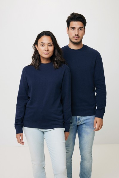 IQONIQ Zion Rundhals-Sweater aus recycelter Baumwolle, navy blau XXS
