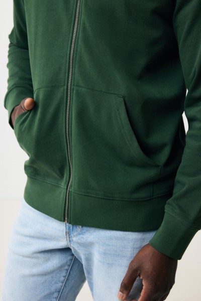 IQONIQ Abisko Zip-Kapuzenpullover aus recycelter Baumwolle, forest green XXS