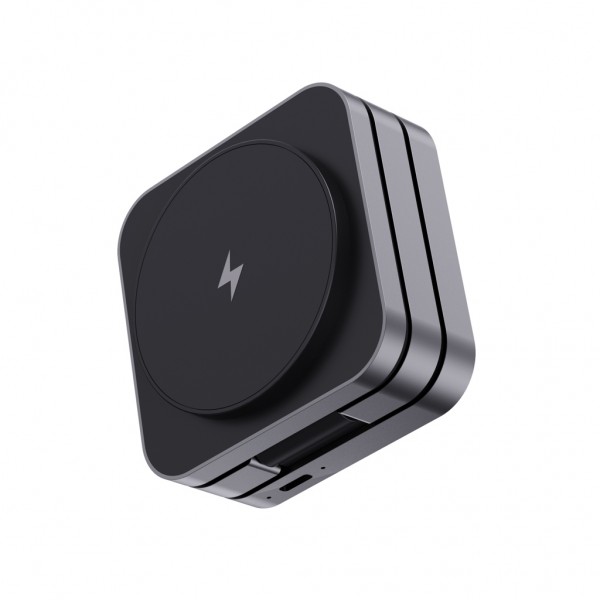 Terra faltbares 3-in-1 15W Charger aus RCS rec. Aluminium, grau