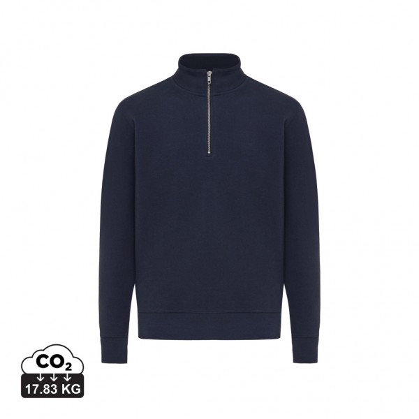 IQONIQ Elgon Quarter-Zip-Sweater aus rec. Baumwolle, navy blau 5XL
