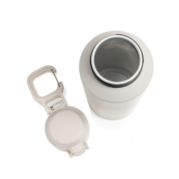 Via RCS Re-Steel Sportflasche mit Verschluss, 600ml, beige