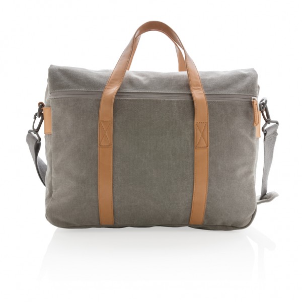 Canvas Laptop-Tasche, PVC-frei, grau