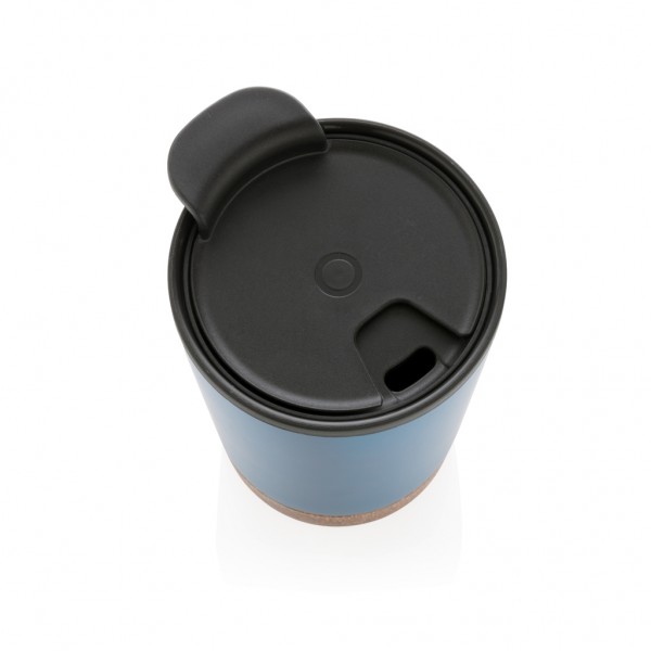 GRS rPP Edelstahl-Kaffeebecher mit Kork, blau