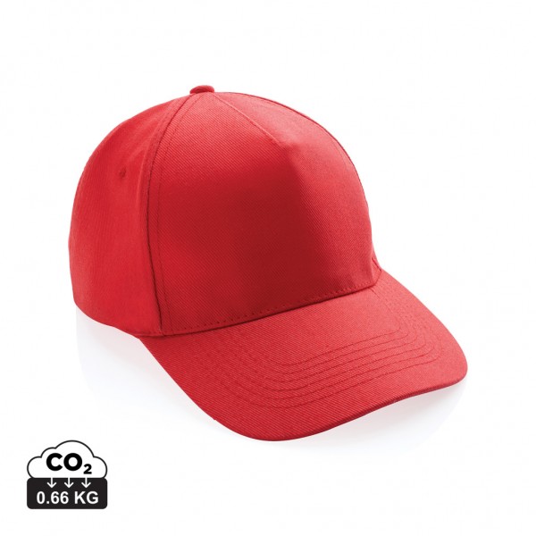 Impact 5 Panel Kappe aus 280gr rCotton mit AWARE™ Tracer, luscious red