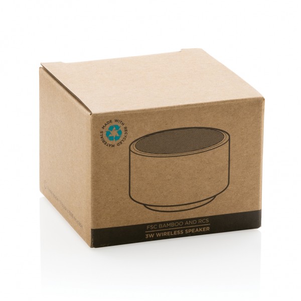 Kabelloser 3W-Lautsprecher aus RCS rKunststoff & Bambus, weiß