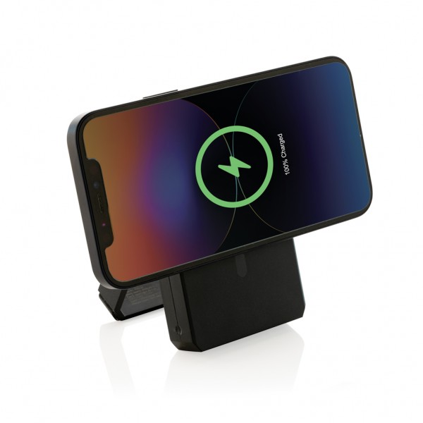 Skywave 5000mah Solar Powerbank, 10W Wireless aus rPlastik, schwarz