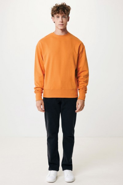 IQONIQ Kruger Relax-Rundhals-Sweater aus recycelt. Baumwolle, sundial orange XXL