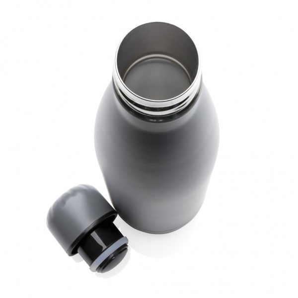 Einfarbige Vakuumisolierte Stainless Steel Flasche, grau