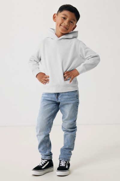 IQONIQ Yengo KidsHoodie mit Seitentaschen aus rec. Baumwolle, light heather grey 56