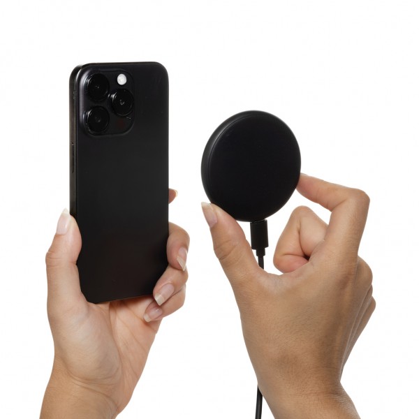 Magnapad magnetisches 3-in-1 15W Ladepad aus RCS rPlastik, schwarz