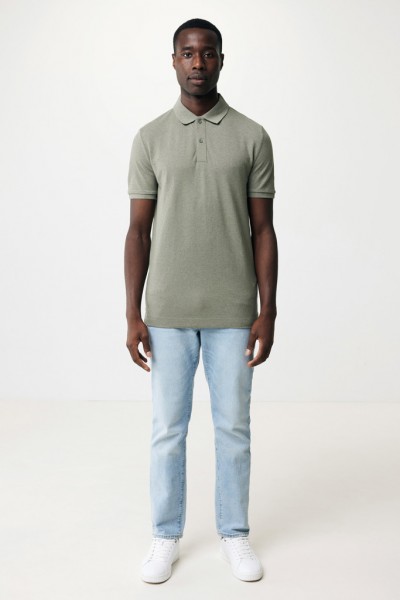IQONIQ Yosemite Piqué-Poloshirt aus recycelter Baumwolle, heather green XXXL