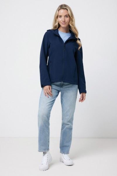 IQONIQ Makalu Damen Softshelljacke aus recyceltem Polyester, navy blau L