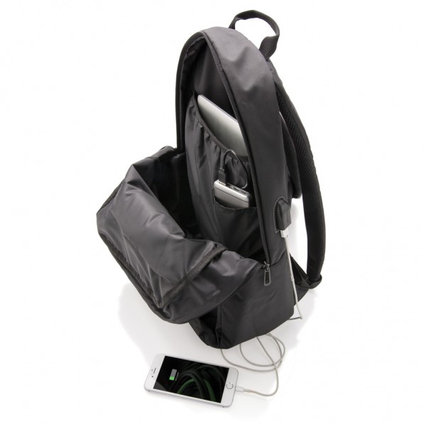 Power USB Laptop-Rucksack, schwarz