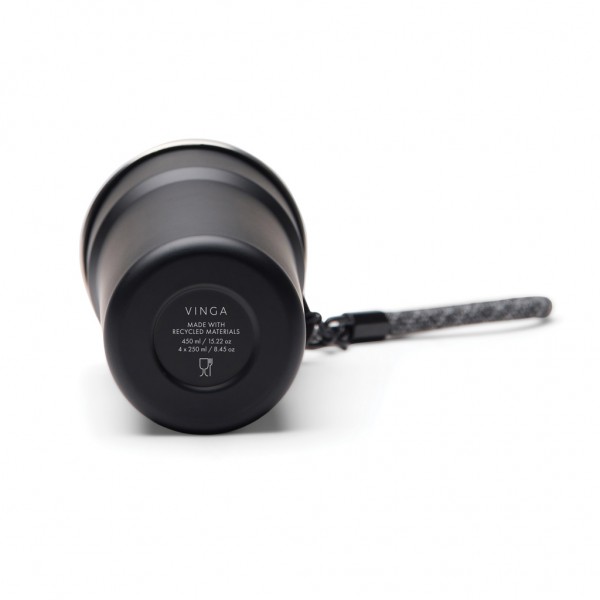 VINGA Parks Becher aus RCS Stainles Steel, 4 Stück, 250ml, schwarz