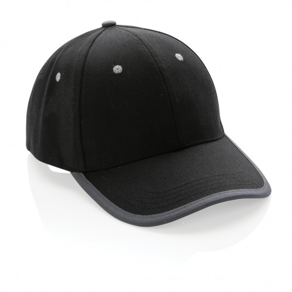 Impact AWARE™ 280gr Brushed rCotton 6 Panel Kontrast-Cap, schwarz