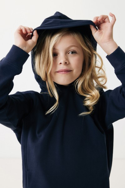 IQONIQ Yengo KidsHoodie mit Seitentaschen aus rec. Baumwolle, navy blau 34