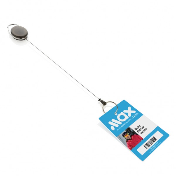 Roller-Clip-Schlüsselanhänger aus RCS recyceltem ABS, schwarz