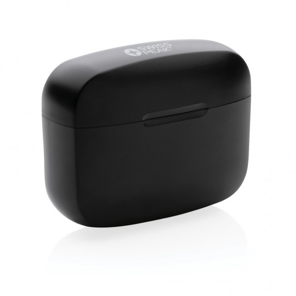 Swiss Peak ANC TWS-Ohrhörer aus RCS recyceltem Kunststoff, schwarz