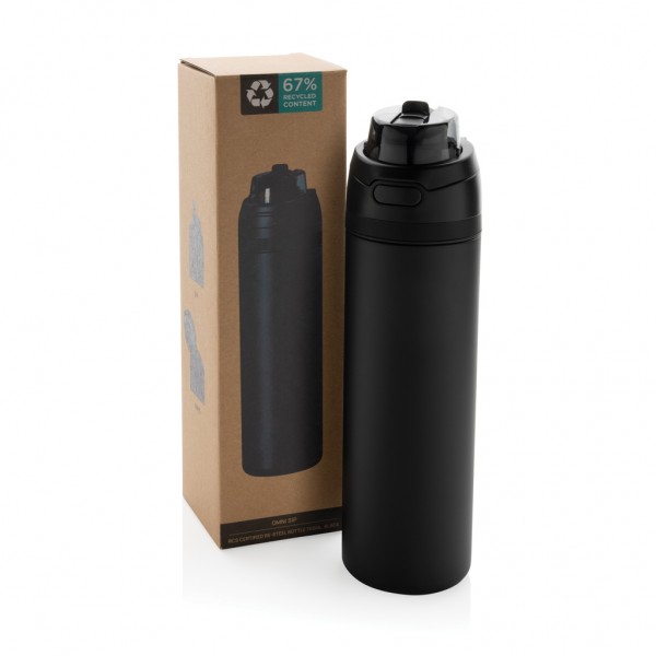 Omni Sip verschließbare Flasche aus RCS-reSteel, 720ml, schwarz