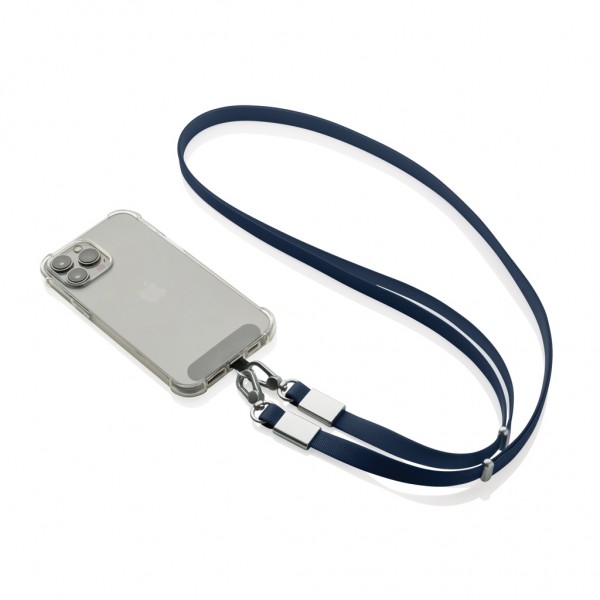 Nivo Crossbody-Handyband aus RCS recyceltem PET, navy blau