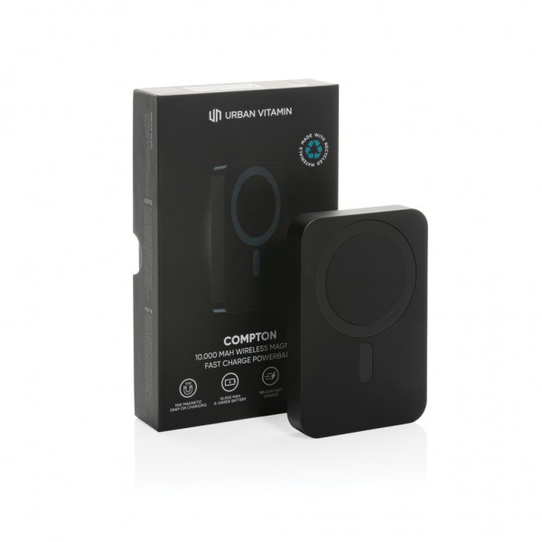 Urban Vitamin Compton 10000mAh Powerbank aus RCS Plastik/Alu, schwarz