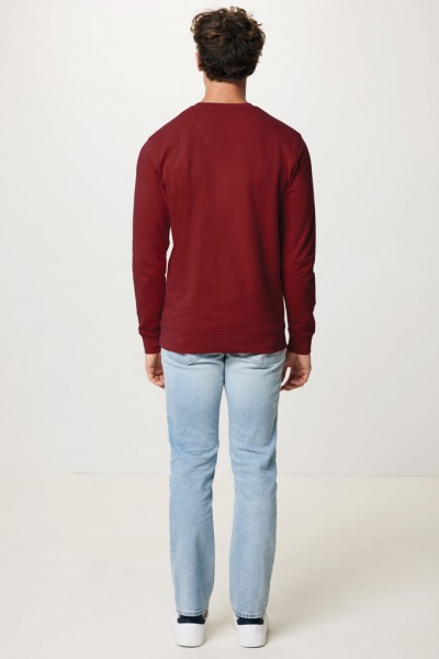 IQONIQ Zion Rundhals-Sweater aus recycelter Baumwolle, burgunderrot XS